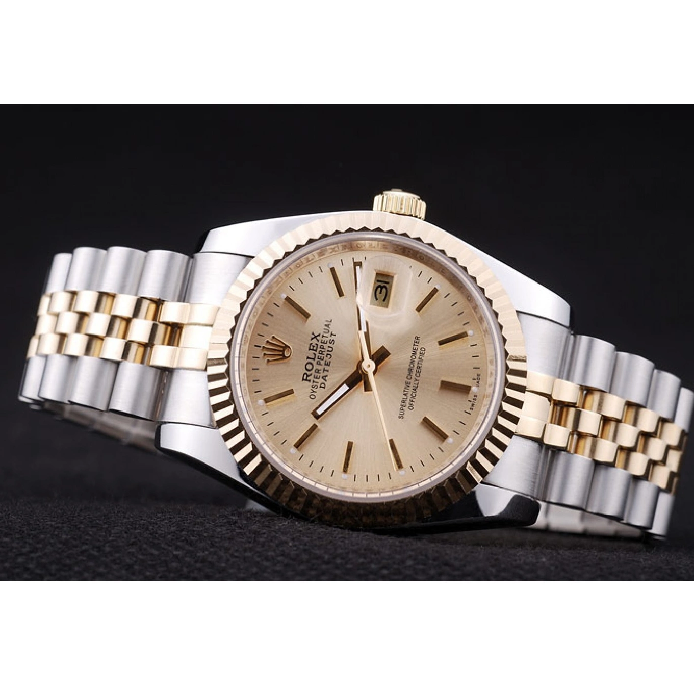 Good Copy Rolex Watches Datejust Gold Rolex Ribbed Bezel Dial 7450 0625